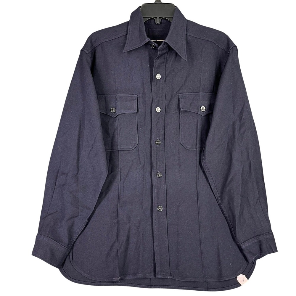 US Army Martin Wool Utility Shirt Men 15 1/2x33 Vintage 50s Military Fieldwear
